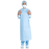 Non-Reinforced Surgical Gown with Towel ULTRA S, Blue, Sterile, AAMI Level 3, 95101 Pack of 1