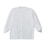 Lab Jacket LabMates® White Small Hip Length Nonwoven Disposable 85183 Bag of 10 85183 LabMates® 1149945_BG