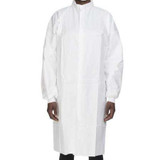 Cleanroom Lab Coat Contec® CritiGear™ White Medium Knee Length Microporous Fabric Disposable HCGA0022 Case of 30 HCGA0022 Contec® CritiGear™ 1148130_CS