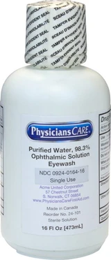 Eyewash Solution The Safety Zone Eye Cup, Buffered Solution 16 oz. Bottle K-FAK-24-101 Pack of 1