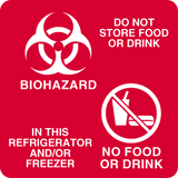 Magnetic Sign Caution Do Not Store Food Or Drink Biohazard In The Refrigerator and Or Freezer No Food No Drink, ULBH701, Pack of 1