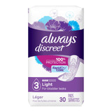 Always Discreet Bladder Control Pad 9.4 Inch Length Light Absorbency Super Absorbent Core Size 3, 03700088658, Pack of 30