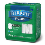 Unisex Adult Incontinence Brief FitRight™ Plus Medium Disposable Moderate Absorbency FITPLUSMD Bag of 20 FITPLUSMD FitRight™ Plus 835153_BG
