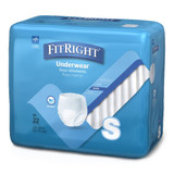 FitRight Classic Absorbent Underwear Pull On with Tear Away Seams Small Unisex Disposable Moderate Absorbency, MSC23000, Bag of 1