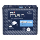 Seni Man Active Light Bladder Control Pad 7-1/2 X 9-3/10 Inch Light Absorbency Super Absorbent Core One Size Fits Most, S-AL15-US1, Case of 90