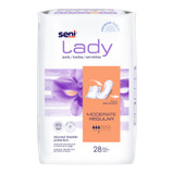 Seni Lady Moderate Bladder Control Pad 10 Inch Length Moderate Absorbency Super Absorbent Core One Size Fits Most, S-3P28-PS1, Case of 168