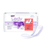 Seni Lady Moderate Bladder Control Pad 11 Inch Length Moderate Absorbency Super Absorbent Core One Size Fits Most, S-4P26-PS1, Case of 156