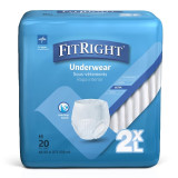 Unisex Adult Absorbent Underwear FitRight‚ 2X-Large Disposable Heavy Absorbency FIT700A Case of 80