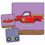Make-A-Sticker 90 per Unit Monster Truck Make - A - Sticker, Assorted Sticker 2-1/2 Inch 2789 Roll of 1