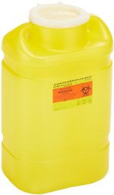 BD Chemotherapy Waste Container Yellow Base 18 H X 10-1/2 W X 7-1/2 D Inch Vertical Entry 5 Gallon, 305493, Case of 8
