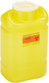 BD Chemo Waste Container, Yellow Base, 18 H x 10.5 W x 7.5 D in, 5 gal., 305493, Case of 8