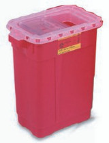 BD Sharps Container, Red Base, 23.5 H x 20 W x 14.75 D in, 17 gal., 305665, Case of 5
