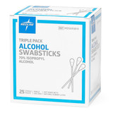 Impregnated Swabstick 70% Strength Isopropyl Alcohol Individual Packet Sterile, MDS093810, Box of 25