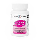 Joint Health Supplement Geri-Care® Vitamin D3 / Calcium Carbonate 200 IU - 600 mg Strength Tablet 60 per Bottle 747-06-GCP Bottle of 60 747-06-GCP Geri-Care® 1240592_BT