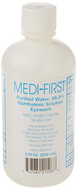 Eye Wash Medi-First 8 oz. Eye Drops 21508 Case of 12