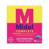 Cramp Relief Midol® Complete 500 mg - 60 mg - 15 mg Strength Acetaminophen / Caffeine / Pyrilamine Maleate Gelcap 24 per Box 12843017253 Box of 1 12843017253 Midol® Complete 554206_BX