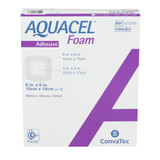 Aquacel Foam Dressing 6 X 6 Inch With Border Waterproof Film Backing Silicone Adhesive Square Sterile, 422350, Pack of 1