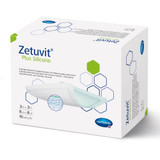 Zetuvit Plus Silicone Super Absorbent Dressing Silicone Adhesive 3 X 3 Inch Square, 413811, Pack of 1