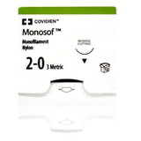 Nonabsorbable Suture with Needle Monosof™~Dermalon™ Nylon C-15 3/8 Circle Reverse Cutting Needle Size 2 - 0 Monofilament SN-764G Box of 12 SN-764G Monosof™~Dermalon™ 425053_BX