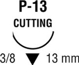 Covidien Premium Absorbable Suture with Needle, Size 5 - 0, 18'' Suture, 1-Needle, Undyed, Needle Length 13 mm, 3/8 Circle, Precision Reverse Cutting Needle, Box of 12