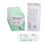 Nonabsorbable Suture with Needle Ethilon Nylon P-1 3/8 Circle Precision Reverse Cutting Needle Size 6 - 0 Monofilament 697G Box of 12