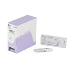 J & J Coated Vicryl Absorbable Suture with Needle, Size 4 - 0, 27'' Suture, 1-Needle, Undyed, Needle Length 26 mm, 1/2 Circle, Taper Point Needle, Box of 36