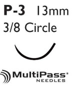 Nonabsorbable Suture with Needle Perma-Hand™ Silk P-3 3/8 Circle Precision Reverse Cutting Needle Size 4 - 0 Braided 641G Box of 12 641G Perma-Hand™ 2582_BX