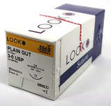 Absorbable Suture with Needle LOOK Plain Gut C-6 3/8 Circle Reverse Cutting Needle Size 3 - 0 554B One Dozen