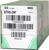 Nonabsorbable Suture with Needle Ethilon Nylon C-2 3/8 Circle Reverse Cutting Needle Size 5 - 0 Monofilament 668G Box of 12