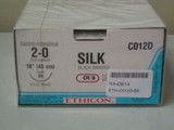 Nonabsorbable Suture with Needle Perma-Hand Silk SH 1/2 Circle Taper Point Needle Size 2 - 0 Braided C012D Box of 12