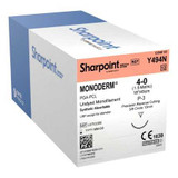 Absorbable Suture with Needle Monoderm™ Polyglycolic Acid 3/8 Circle Precision Reverse Cutting Needle Size 4 - 0 Monofilament Y494N Box of 1 Y494N Monoderm™ 906040_BX
