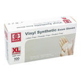 Basic Exam Glove X-Large NonSterile Vinyl Standard Cuff Length Smooth White Not Rated, 09112876762, Box of 1
