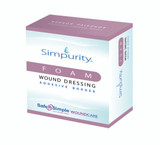 Simpurity Foam Dressing 4 X 5 Inch With Border Film Backing Adhesive Rectangle Sterile, SNS72320, Case of 192