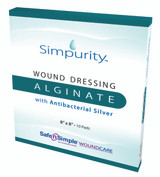 Simpurity Silver Alginate Dressing 8 X 8 Inch Square Sterile, SNS51764, Case of 160