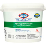 Clorox Healthcare Surface Disinfectant Cleaner Premoistened Hydrogen Peroxide Based Manual Pull Wipe 185 Count Pail Unscented NonSterile, 30826, Case of 2