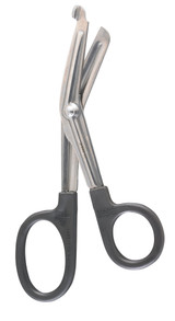 Bandage and Utility Scissors McKesson Argent Black 6-1/2 Inch Length Surgical Grade Stainless Steel / Plastic NonSterile Finger Ring Handle Angled Blunt Tip / Blunt Tip 43-1-998 Pack of 1