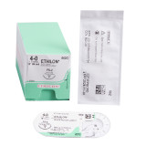 Nonabsorbable Suture with Needle Ethilon™ Nylon FS-2 3/8 Circle Reverse Cutting Needle Size 4-0 Monofilament 662G - Box of 12