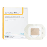 DermaView II Island Transparent Film Dressing with Pad 3-1/2 X 4 Inch Frame Style Delivery Rectangle Sterile, 16340, Box of 25