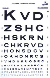 Distance Vision Eye Chart 10 Feet Snellen 1264 Pack of 1