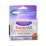 FeverAll Children's Pain Relief 120 mg Strength Acetaminophen Rectal Suppository 6 per Box, 51672211502, Carton of 6