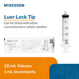 McKesson General Purpose Syringe 20 mL Luer Lock Tip Without Safety, 16-S20C, Box of 100