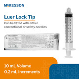 McKesson General Purpose Syringe 10 mL Luer Lock Tip Without Safety, 16-S10C, Case of 1200