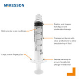 McKesson General Purpose Syringe 5 mL Luer Lock Tip Without Safety, 16-S5C, Case of 2000