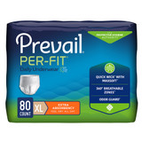 Prevail Per-Fit Extra Absorbent Underwear Pull On with Tear Away Seams Adult X-Large Unisex Disposable Heavy Absorbency, PF-514/1, Case of 80