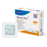 Zetuvit Plus Silicone Border Super Absorbent Dressing Silicone Adhesive 4 X 4 Inch Square, 413901, Box of 10