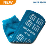 McKesson Slipper Socks Unisex Adult Large Single Tread Single Patient Use Teal, 16-A-3828, Pair of 1