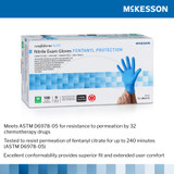 McKesson Confiderm 6.8C Exam Glove Medium NonSterile Nitrile Standard Cuff Length Fully Textured Blue Chemo Tested / Fentanyl Tested, 14-6N641C, Box of 100