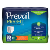 Prevail Per-Fit Extra Absorbent Underwear Pull On with Tear Away Seams Adult 2X-Large Unisex Disposable Heavy Absorbency, PF-517/1, Case of 80
