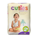 Cuties Complete Care Unisex Baby Diaper Size 5 Disposable Heavy Absorbency, CDB005, Case of 200