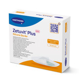 Zetuvit Plus Silicone Border Super Absorbent Dressing Silicone Adhesive 5 X 5 Inch Square, 413902, Pack of 1